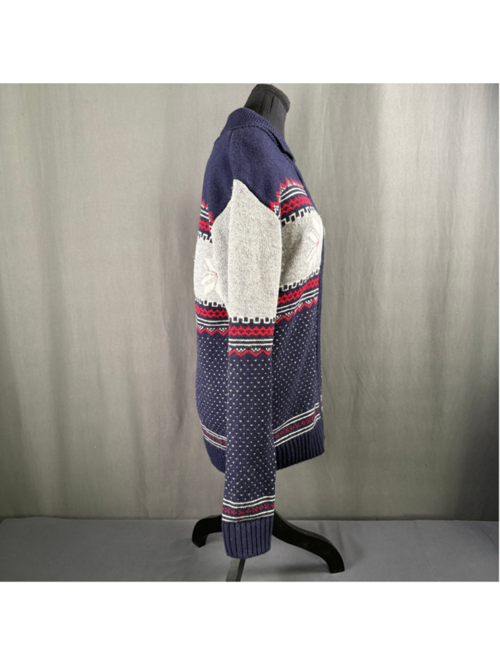 Fair Isle Sweater Women’s M World Republic Lambswool NWT Apres Ski Nordic Navy - Picture 5 of 14